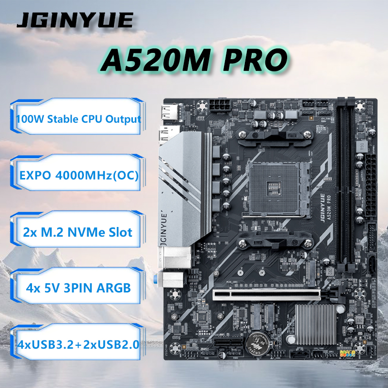 JGINYUE A520M PRO 마더보드 키트(AMD  - Pc Gaming Ryzen 리뷰 및 가격