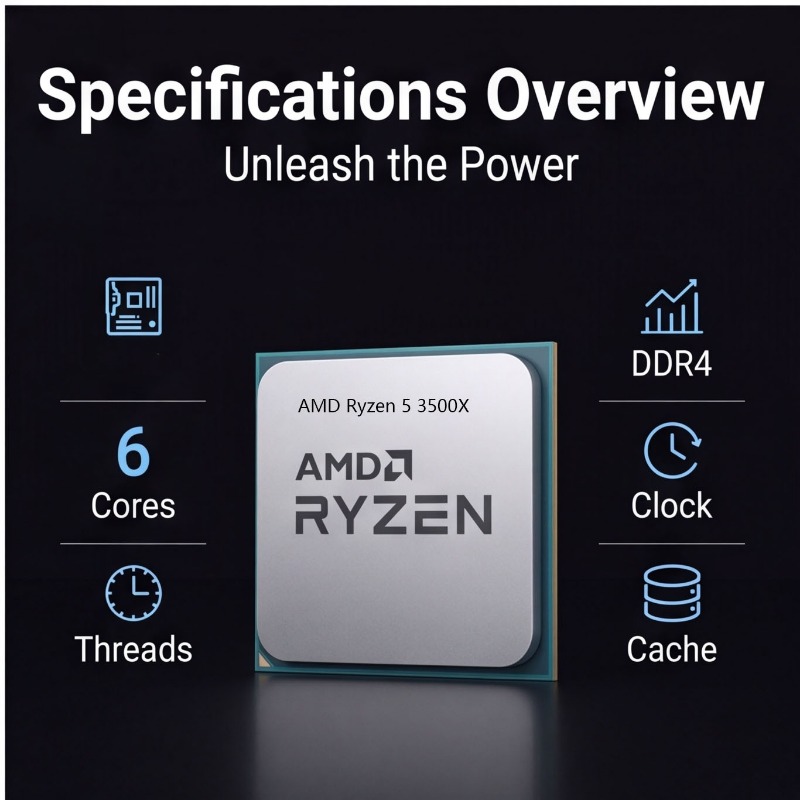 AMD 라이젠 5 3500X 데스크탑 CPU 6코어 4 - Pc Gaming Ryzen 리뷰 및 가격